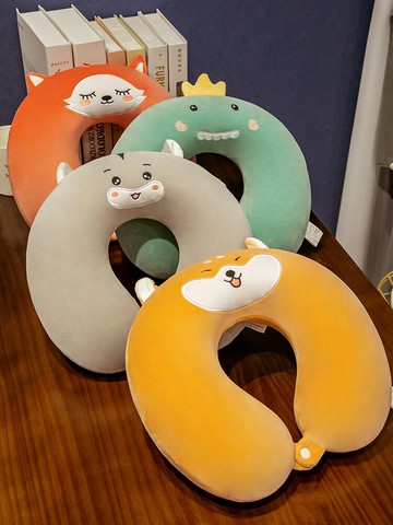 記憶棉U型枕卡通護頸枕飛機旅行頭枕便攜坐車用學生頸椎枕頭靠枕
