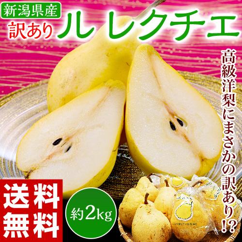 『ル レクチエ（訳あり）』新潟県産 西洋梨 約2kg 簡易箱入（5〜8玉）※常温 送料無料