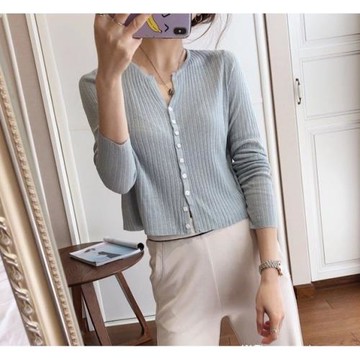 會呼吸開衫！天然麻天絲透氣防嗮針織衫女士短外套長袖衣春夏新款