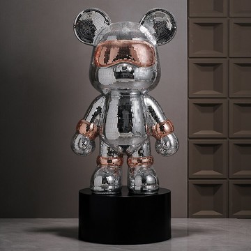 電視柜裝飾擺件輕奢高檔網紅亮閃閃卡通酷熊客廳創意玄關喬遷新居