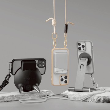 iPhone 15 Roam Strap M 磁吸超軍規防摔 掛繩手機殼(支援MagSafe) 午夜黑/沉穩黑/6.7吋 Pro Max