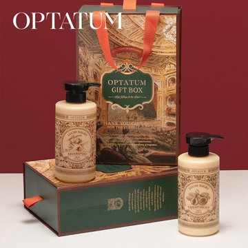 【OPTATUM】芳療髮絲香氛洗護禮盒｜含洗髮乳500ml+潤髮乳500ml+精奢刺繡毛巾