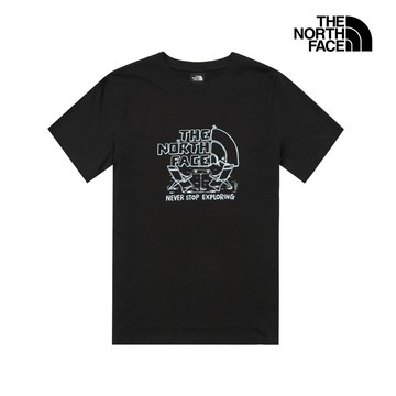 The North Face北面女款黑色胸前圖案印花短袖T恤｜8GXEJK3