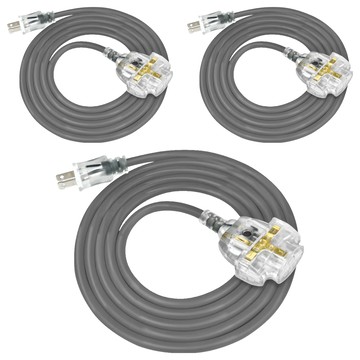 PowerSync 群加 2P 1擴3插工業用動力延長線 TU23V810  10m  灰色  3條