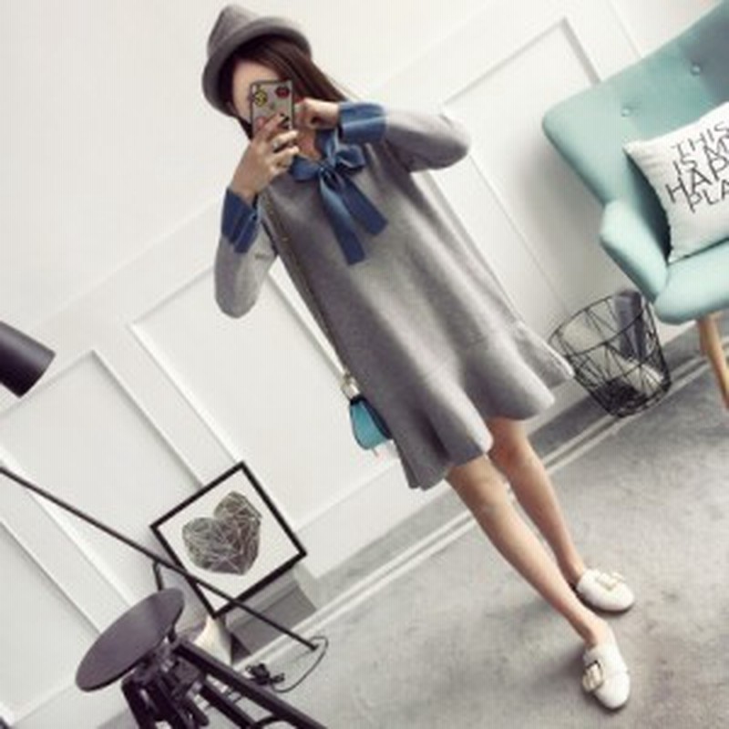 マタニティ ワンピース リボンタイ マタニティゆったりフリルニットワンピース 大きいサイズ 体型カバー 着痩せ マタニティウェア ママ 通販 Lineポイント最大1 0 Get Lineショッピング