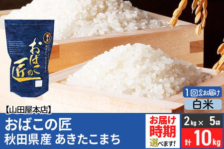 令和5年産 おばこの匠 秋田県産あきたこまち 10kg（2kg×5袋）秋田こまち お米 配送時期選べる