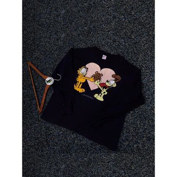 美式高街創意卡通愛心印花oversize寬松加大碼長袖T恤打底衫