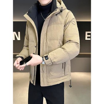 羽絨服男2025年冬季新款潮牌帥氣加厚男裝連帽休閑白鴨絨外套上衣