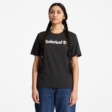 Timberland 女款黑色LOGO短袖T恤｜0YHC9001