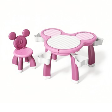 Bonne Nuit Disney 迪士尼兒童遊戲桌椅組 桌子78x68x50cm 椅子55x38x25cm  珍珠粉
