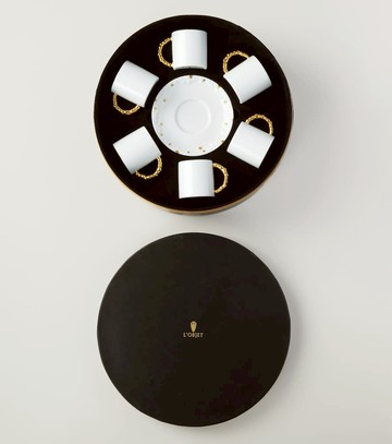 L'Objet Haas Mojave set of 6 espresso cups and saucers