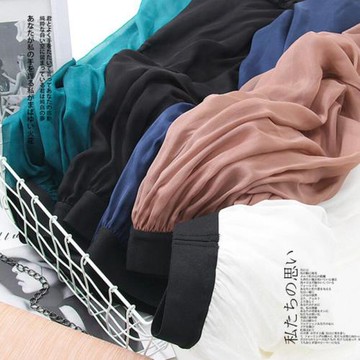 女裝夏季純色真絲半身裙新款長裙修身顯瘦氣質松緊腰裙子