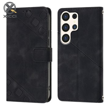 SAMSUNG XICCI 皮革翻蓋適用於三星 S25/S25 Plus/S25 Ultra/S24 Ultra/S24