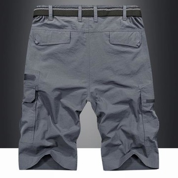 夏季工裝短褲男多口袋速干運動休閑褲男士薄款直筒五分褲寬松大碼