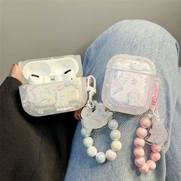 卡通碎花猫咪兔子 AirPods Pro3 4代 3代 pro2保護殼 2代蘋果 藍牙 矽膠防摔保護套 耳機殼 生日禮物