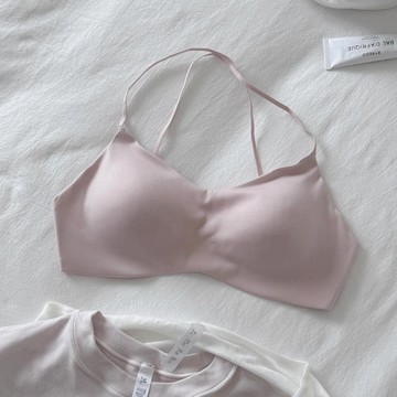 Xuan♥內衣女甜美細肩帶交叉美背夏季薄款小胸聚攏防下垂無痕文胸罩
