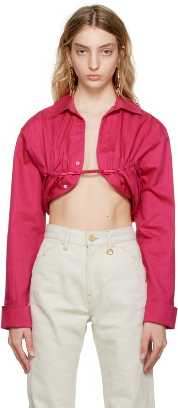 JACQUEMUS 粉色 Le Raphia 系列 La Chemise Machou 衬衫