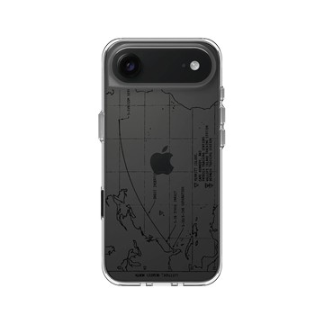 iPhone Air Clear Case（相機按鈕） 透明 - NASA - 火箭軌跡 (Black)