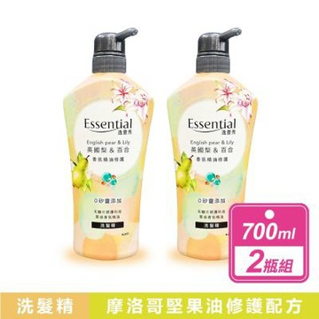 【Essential 逸萱秀】香氛精油修護洗髮精 英國梨&百合 (700ml X 2瓶)