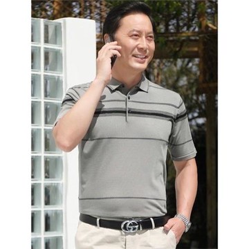 (免運)皮爾卡丹冰絲Polo衫男士夏季新款翻領中老年上衣爸爸透氣短袖t恤