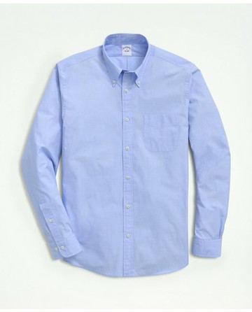 Brooks Brothers Men's Friday Shirt, Poplin End-on-End | Light Blue | Size Large