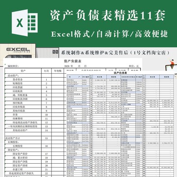 財務專用 | 財務資產負債表excel表格自動計算帶公式模板 資產負債表電子版