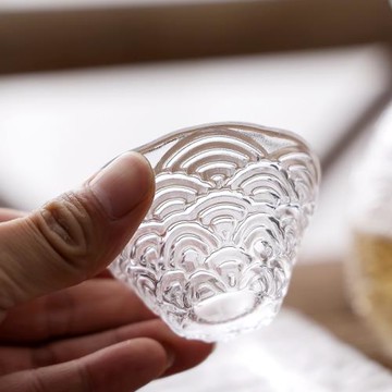 祥云水晶玻璃小茶杯耐熱功夫茶具品茗杯單個主人杯茶盞茶碗喝茶杯