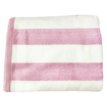 Crocodile 鱷魚 簡約彩條浴巾 71*140CM 450G 100%棉 台灣製造  紫色  1條