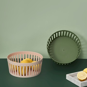 家用塑料瀝水籃北歐創意家用果籃果盤廚房洗菜籃鏤空瀝水筐子