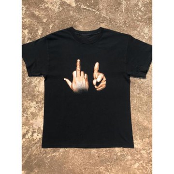 ASAP Rocky美國hiphop嘻哈說唱歌手同款手勢短袖vintage復古T恤男