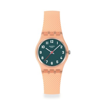 Swatch PEACHY WEAVE 經典手錶/女錶/瑞士製造 LO117 (25mm)【官方旗艦店】