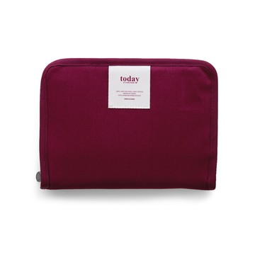Funnymade Today 帆布書本收納包日誌  1個  酒紅色  220 x 165mm