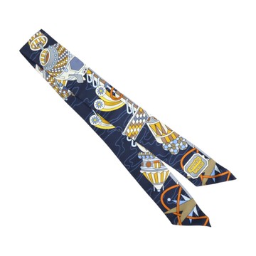 HERMES 愛馬仕 藍色 絲綢 Odyssey Twilly 絲巾 【二手名牌BRAND OFF】