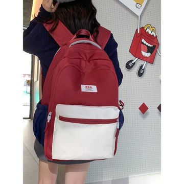 書包女初中生韓版撞色大容量森系旅行背包高中生大學生校園雙肩包
