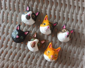 貓磁鐵出任務/禮物/客製化/居家辦公室療癒/手工捏塑