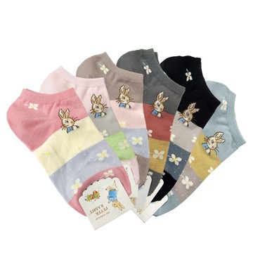 SK3421 比得兔細針提花船襪（顏色隨機出貨）