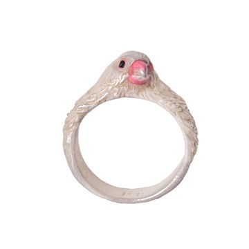 【現貨】日本製Palnart Poc 打瞌睡的文鳥 戒指 RN239  Sleepy Java sparr