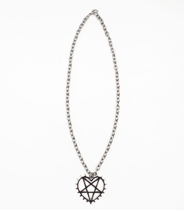 心形五芒星項鍊/黑/銀/F尺寸/hellcatpunks/hcp-ac-0107