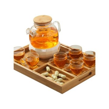 ✅輕奢下午茶花果茶茶具家用酒店水果茶壺套裝蠟燭煮茶爐熱玻璃茶