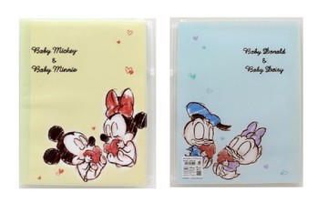 迪士尼寶寶抱心A4夾鏈資料冊 畫筆水彩 米奇 米妮 唐老鴨 黛西 日貨 正版授權J00013639