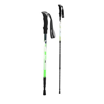 SELPA 雲頂7075鋁合金避震登山杖 510g  綠色 + 綠色  伸長135cm + 收納65cm  2支