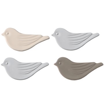 Kimsunghun Ceramics 小鳥造型匙筷架 Set 4入 陶瓷 韓國製  淡米色+淺灰色+深灰色  1組