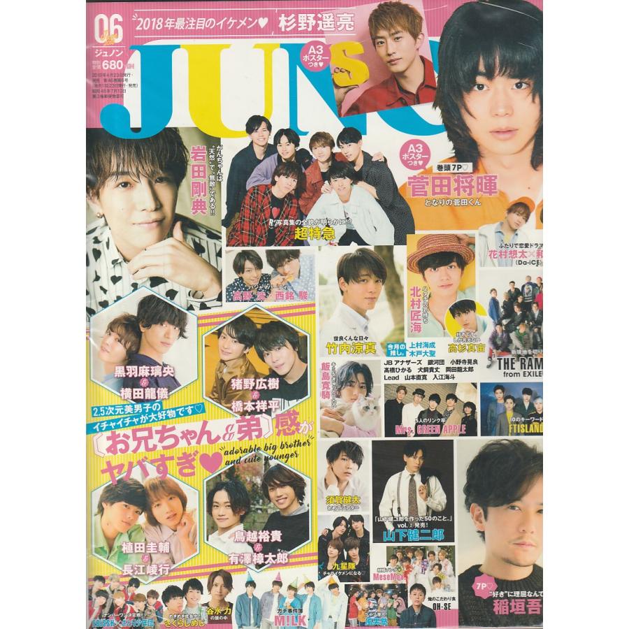 JUNON　ジュノン　2018年6月 　雑誌