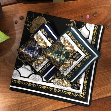 日本制進口印花方巾手帕復古宮廷歐式汗巾純棉薄純棉手絹男女士