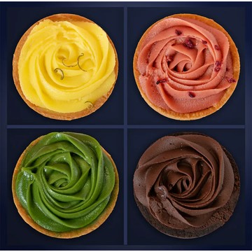 【唐緹】法式玫瑰塔（4入）【芋泥、抹茶、草莓、檸檬、巧克力/玫瑰塔/午茶甜點】