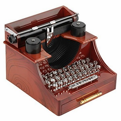 ミニヴィンテージスタイル タイプライター 時計仕掛け オルゴール レトロ おもちゃ ギフト テーブル デコレーション ギフト