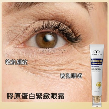膠原蛋白眼霜 眼袋眼部細紋乾紋 提拉緊緻撫平肌膚 滋潤保濕提亮眼部熬夜修護 眼部保養精華霜 眼部護理男女眼霜
