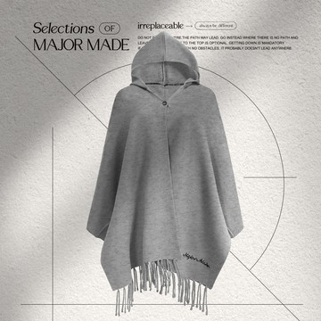 質感百搭手袖連帽披肩