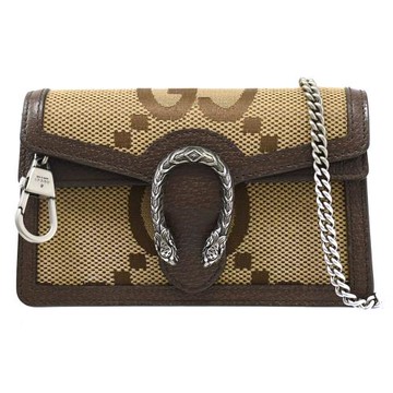 GUCCI 476432 Dionysus Jumbo 雙G緹花肩斜背酒神包.咖