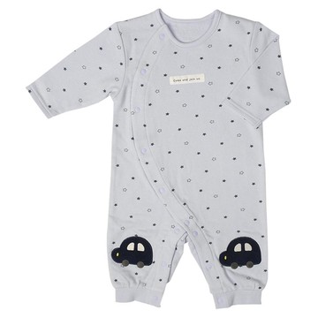 akachan honpo - 長袖兔裝-膝蓋補強-淺藍色